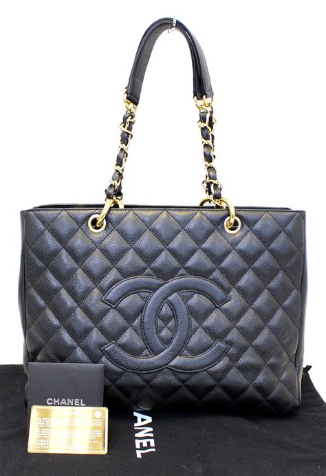 chanel black caviar leather grand shopping tote bag|Chanel Grand Shopping Tote in Black, Caviar Leather .